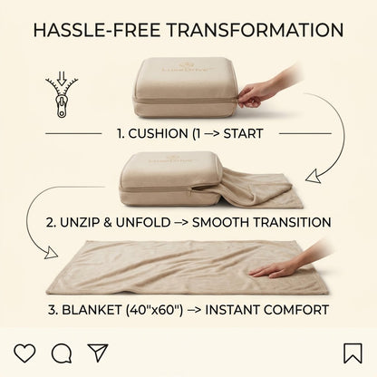 2-in-1 Convertible Travel Cushion & Premium Blanket