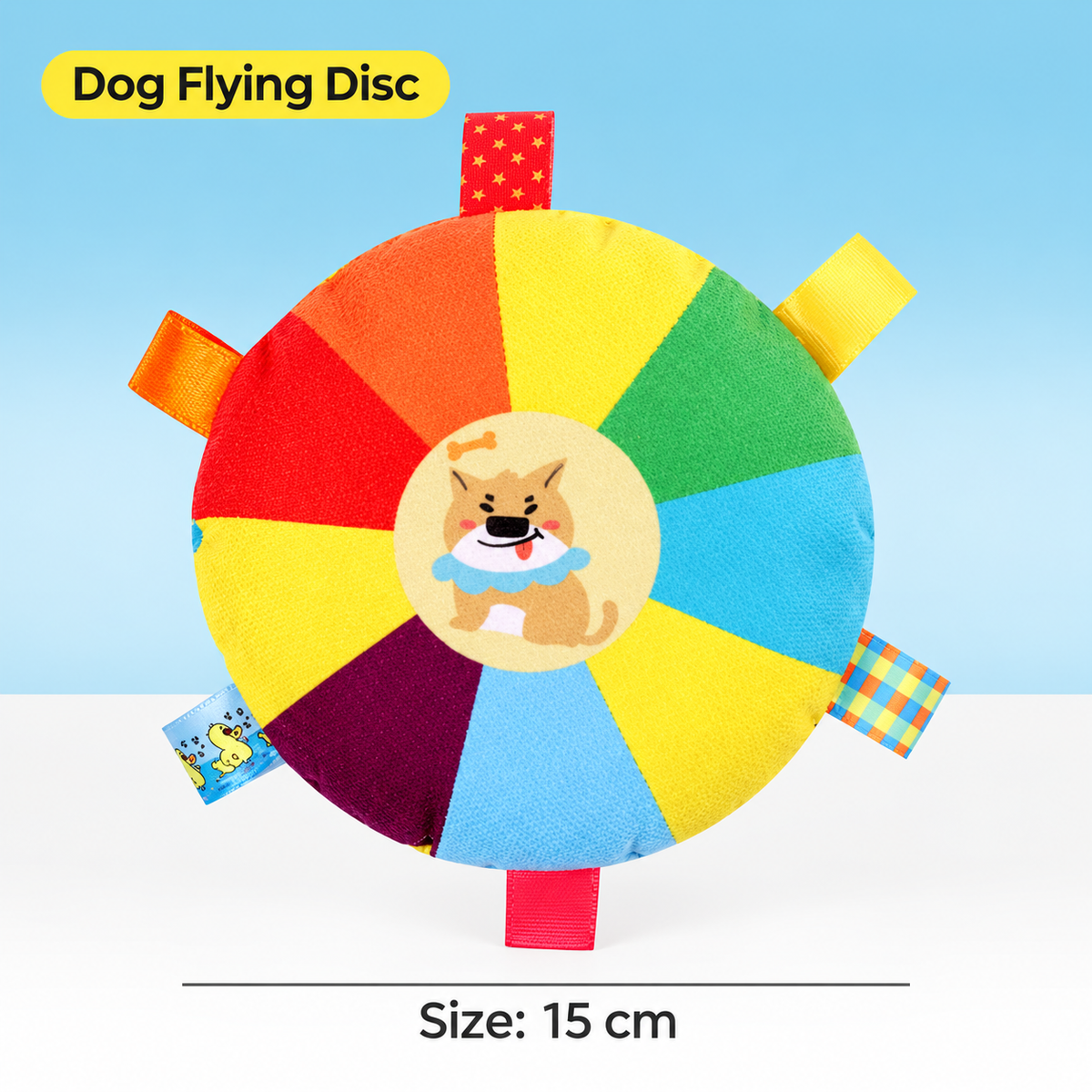 PawJoy Rainbow Tug & Toss Dog Disc