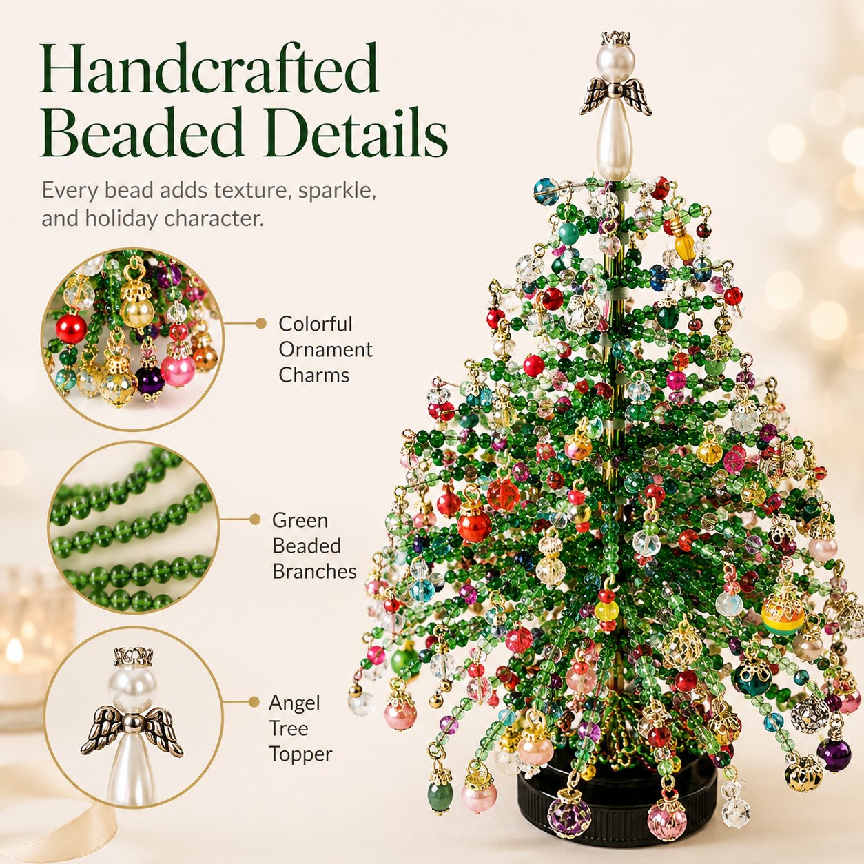 Junazilo® DIY Beaded Christmas Tree Kit – 🎅Create Your Own Sparkling Holiday Decoration