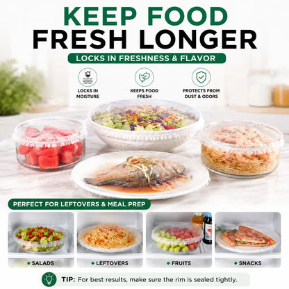 Junazilo® 🥗100PCS Stretch Bowl Covers – Freshness Sealed, Waste Reduced upsell