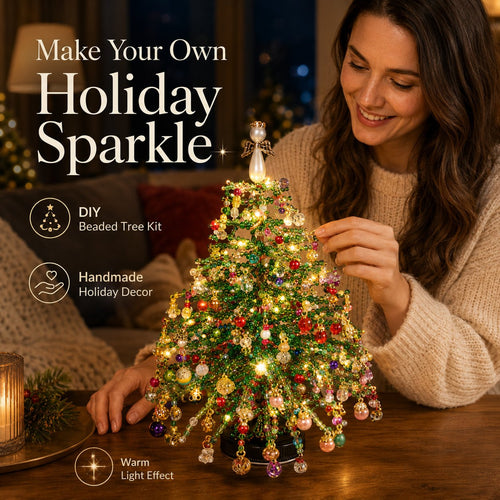 Junazilo® DIY Beaded Christmas Tree Kit – 🎅Create Your Own Sparkling Holiday Decoration
