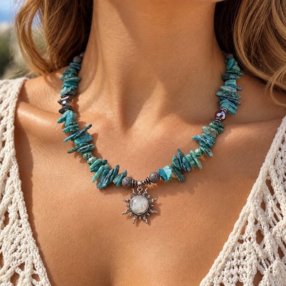 Solara Turquoise Sun Necklace