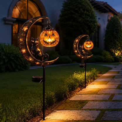Junazilo® Pumpkin Moon Garden Stake Light