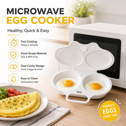 Junazilo® Microwave Egg Poacher with Lid & Handle