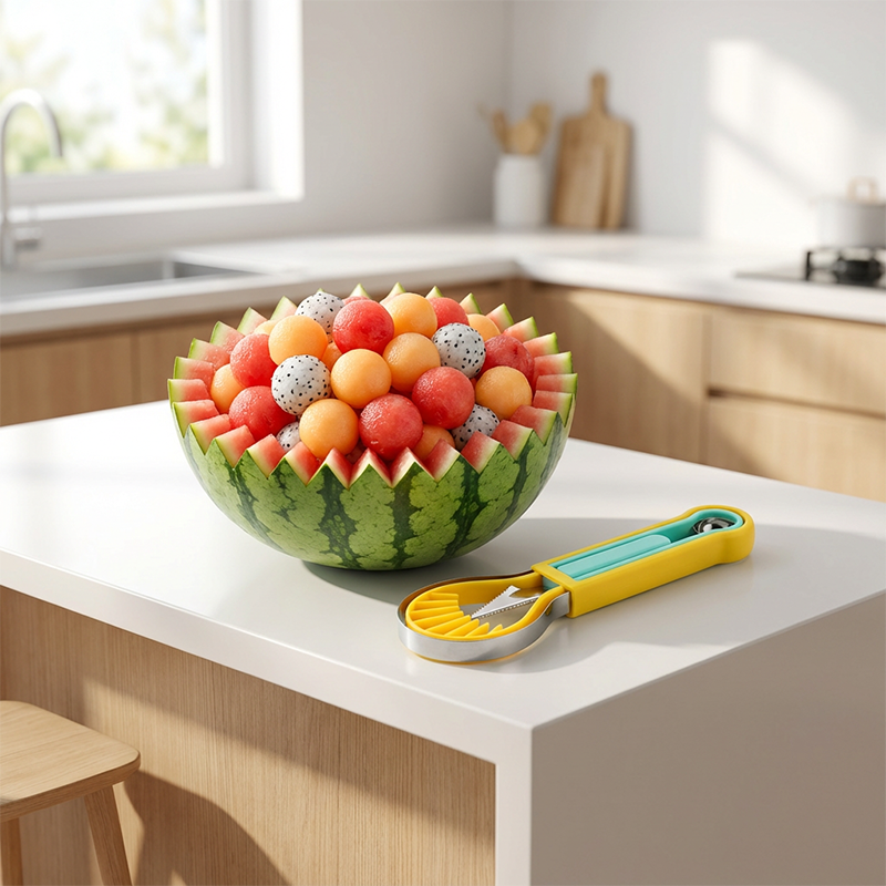 Junazilo® 3-in-1 Multi-Function Melon Ball Scoop & Carving Knife Set upsell