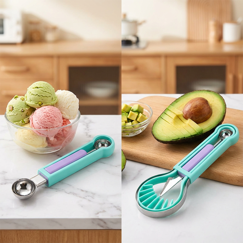 Junazilo® 3-in-1 Multi-Function Melon Ball Scoop & Carving Knife Set upsell
