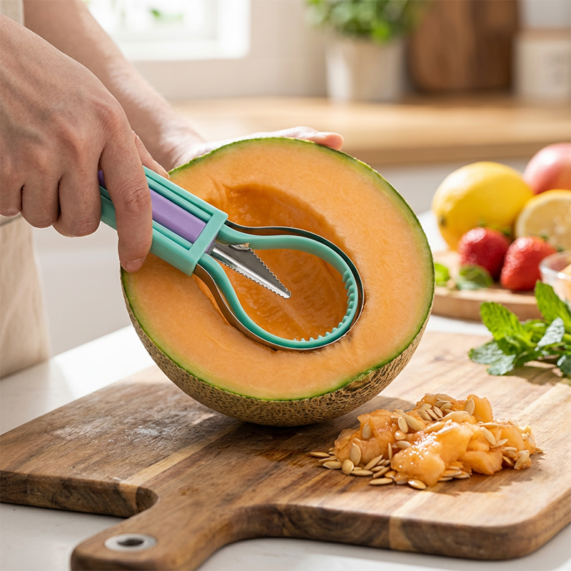 Junazilo® 3-in-1 Multi-Function Melon Ball Scoop & Carving Knife Set upsell