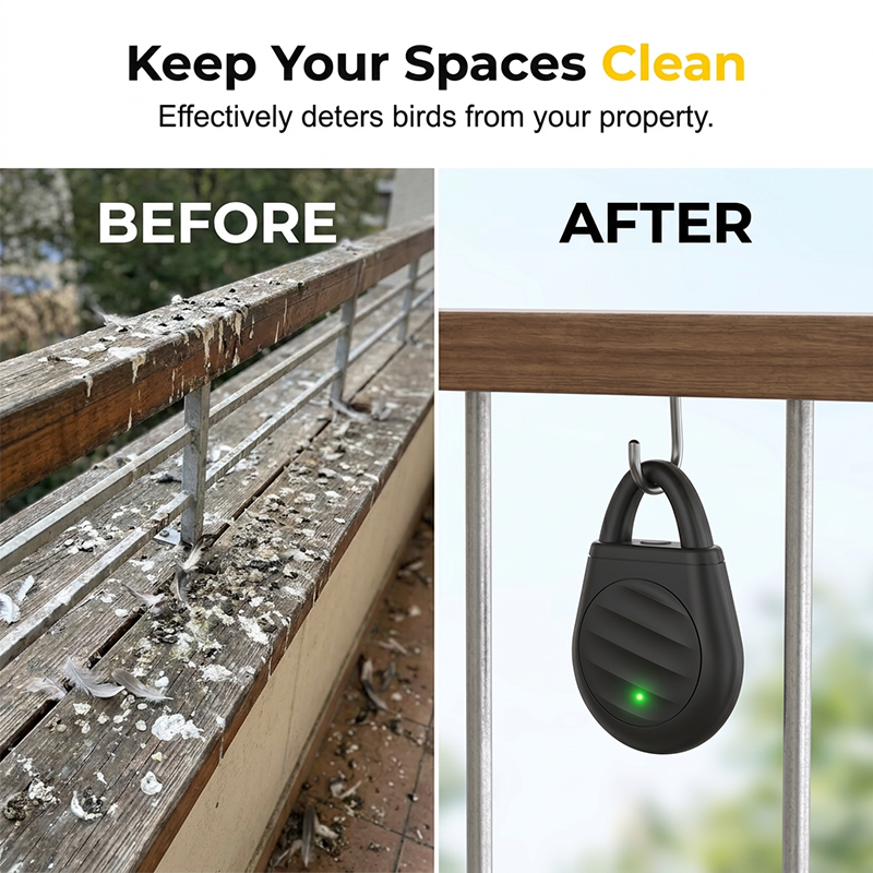 Junazilo® Portable Ultrasonic Bird Repellent Keychain