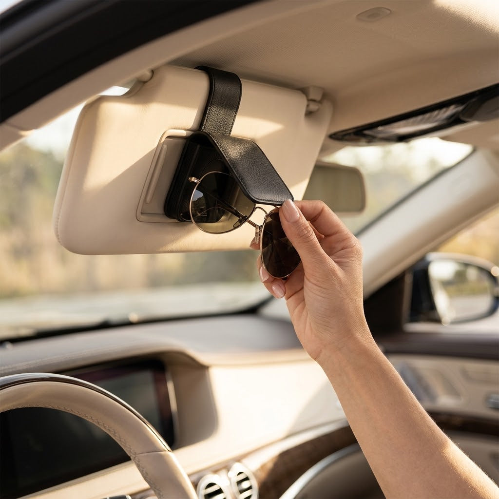 Premium Nappa Leather Car Sunglasses Mount